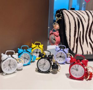 Mini alarm clock key chain pendant creative car Ladies Bag key Ring small gift - Key Ring