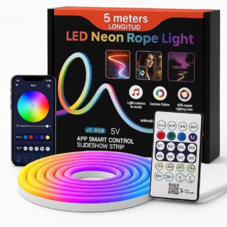 5m Longitud IC-RGB LED Neon Rope Strip Light