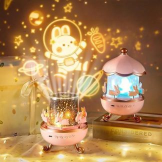 Starry Star Projector Light Music Box Compatible Night Lamp