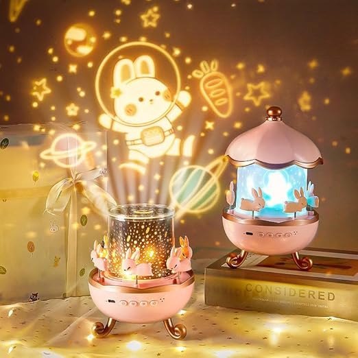 Starry Star Projector Light Music Box Compatible Night Lamp